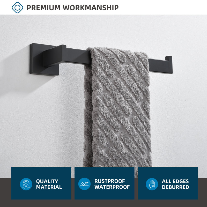 Hand Towel Holder, Matte Black