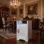 Table de chevet à DEL 16 po en chêne blanc et rustique avec station de charge, table de chevet moderne avec lumières RVB et rangement