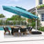 Parasol en porte-à-faux 144 "avec comptoir à manivelle et base roulante 144", bleu turquoise-392473118
