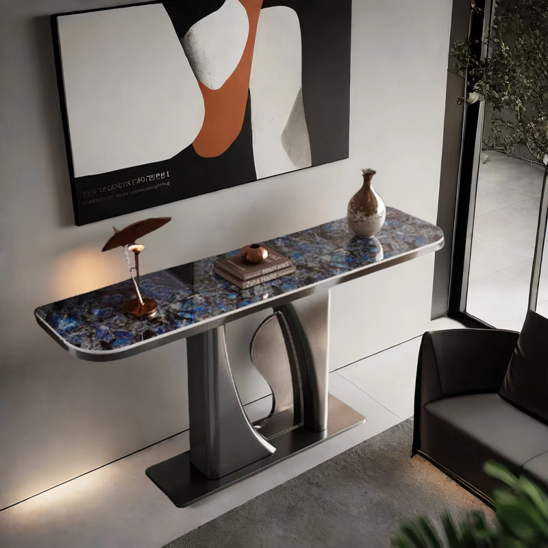 Luxury Entry way Console, 33.5" H x 59.1" W x 13.8" D, Blue