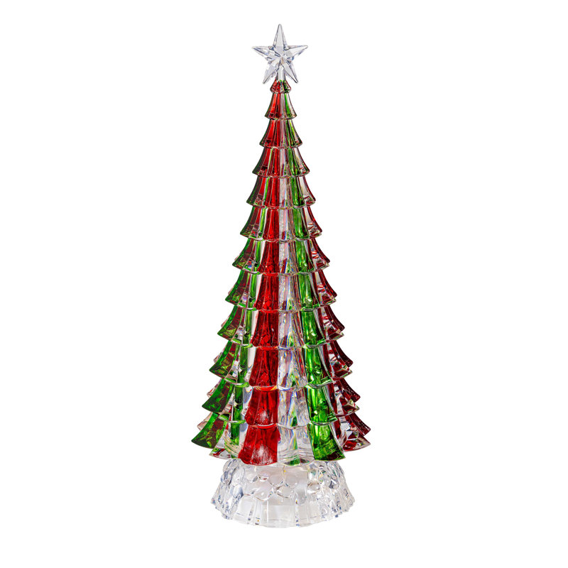 LED Candy Striped Christmas Tree Plastic Table Décor