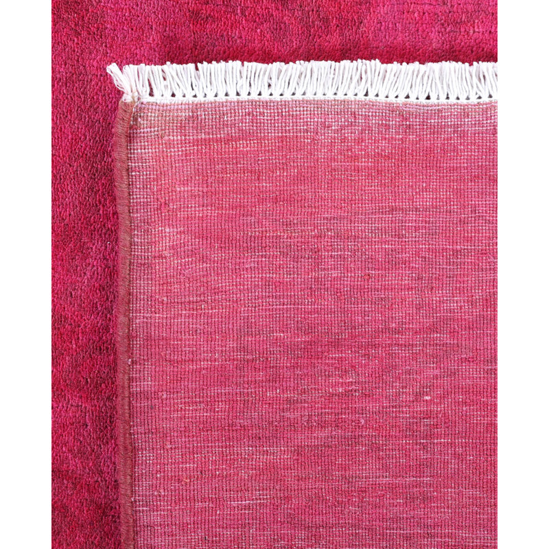 Overdyed Hand-Knotted Wool Modern-Contemporary Pink Area Rug 3' 1" x 5' 2"
