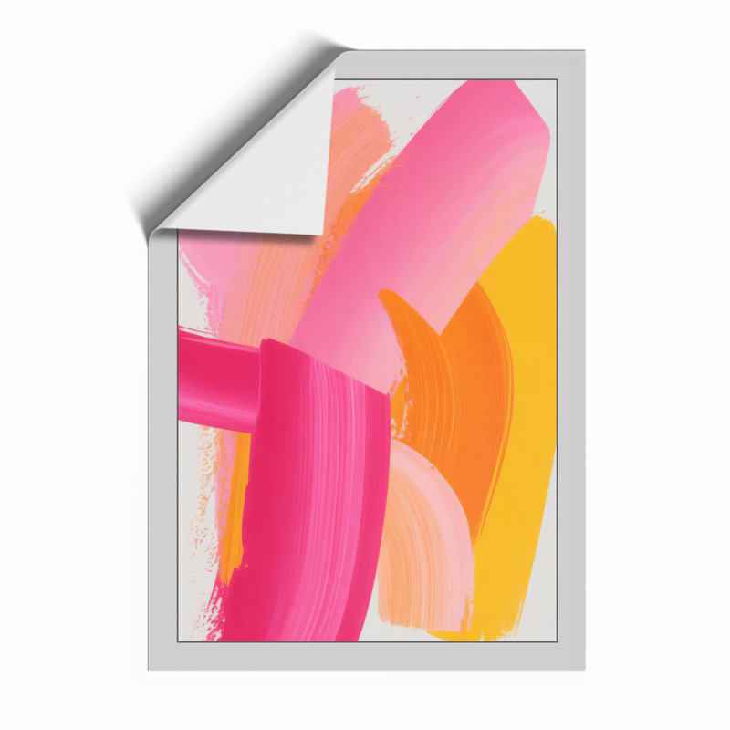 Brushstrokes In Pink Abstract - Print, Unframed, A3 - 42.0 x 29.7 cm