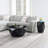 Hexagon End Table, Faux Marble & Black