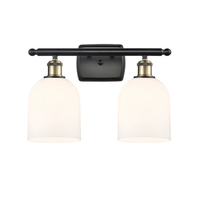 Allysson 2 - Light Dimmable Vanity Light, Black Antique Brass, Glossy White