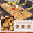 8-Person PE Wicker Patio Dining Set with Acacia Wood Tabletop-1013516641