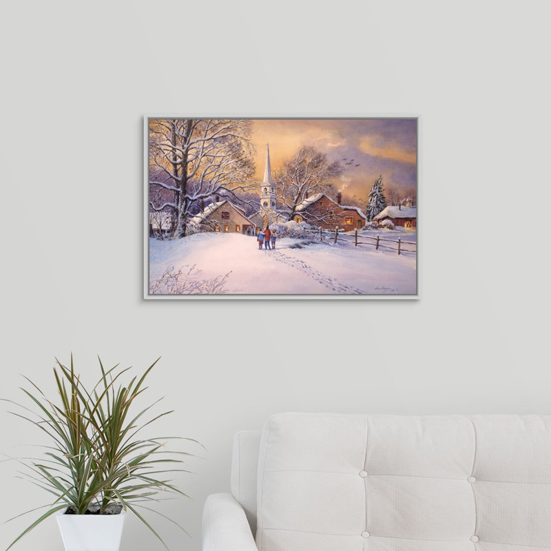 « christmas service » par jess hager, peinture sur toile, H 16 po x l 24 po x P 1,75 po, Cadre blanc