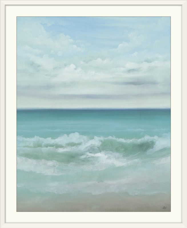 «May Marine» par KC Haxton, reproduction d'art Mayo, H 28 po x l 24 po x P 1 po, Cadre blanc