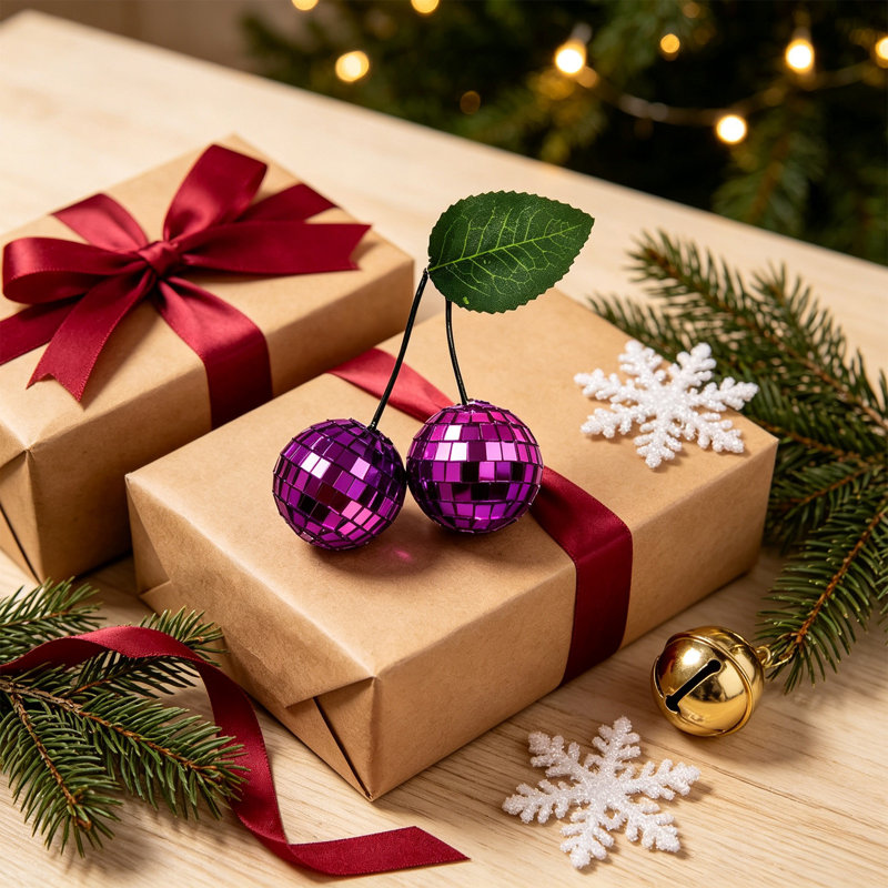 Pendentifs suspendus en forme de miroir de Noël, Mauve