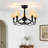 28" 5-Light Modern Remote Control Paint Sand Black With Beige Fabric Shade Fandelier Ceiling Fan With Lighting Kits For Living Room/Bedroom-1063103225