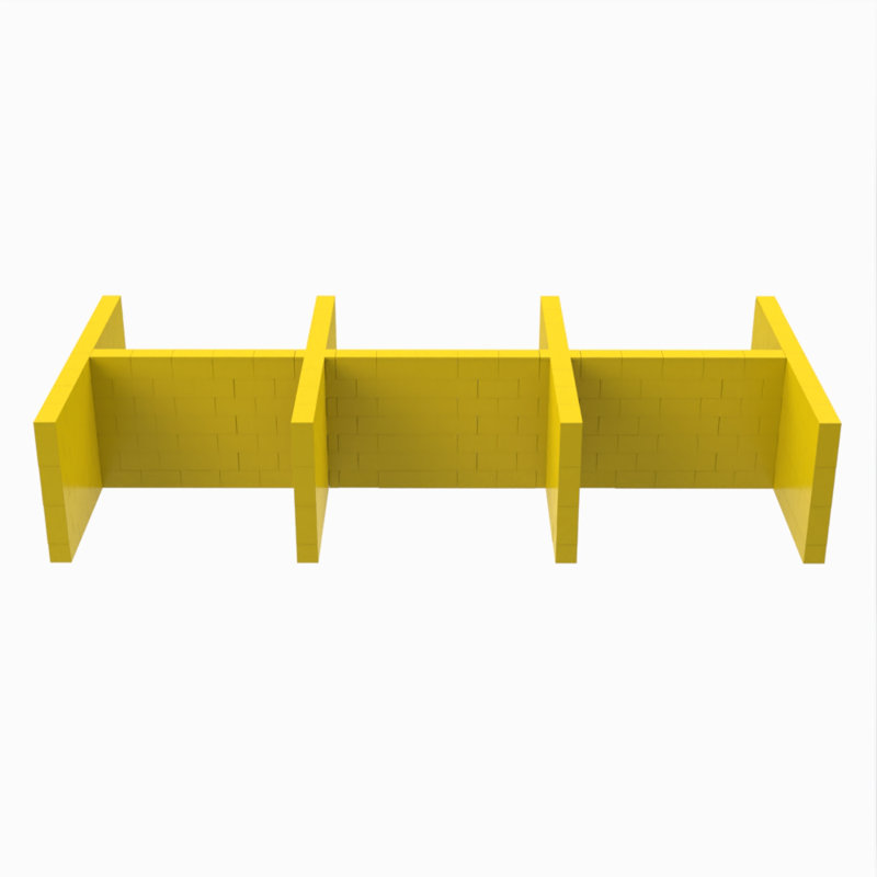 Ensemble de cabines EverBlock Space, 72", Jaune