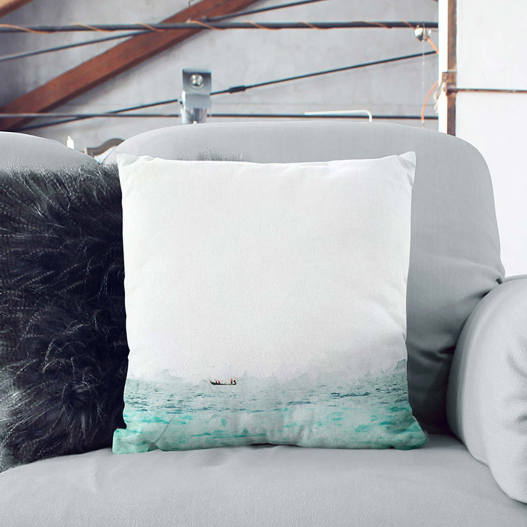 Boat Ride Through Thailand in Abstract Cushion with Filling