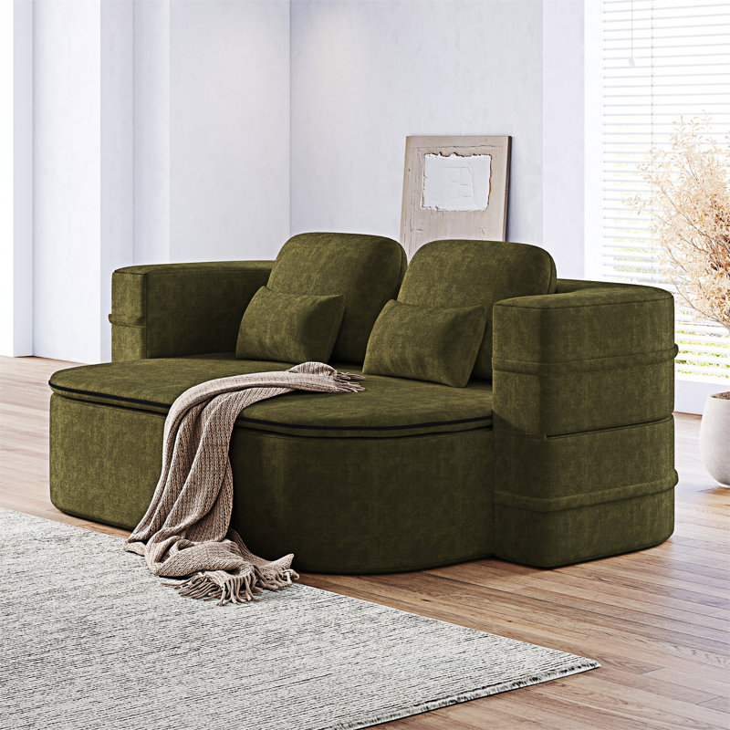 Convertible Sleeper Sofa Bed, Green
