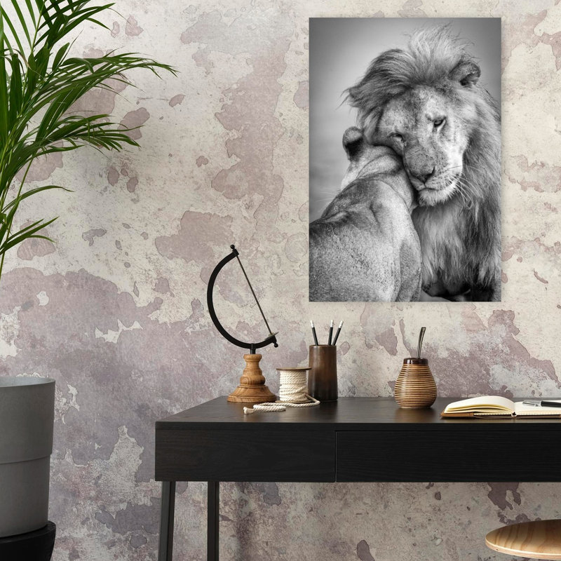 Art contemporain, lion, art contemporain, H 24 po x l 16 po