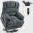 23" Seat Width And High Back Large Size Blue Grey Chenille Power Lift Recliner Chair With 8-Point Vibration Massage And Lumbar Heating-1637175174