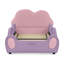 Lit simple mignon en forme de nuage pour enfants en cuir de polyuréthane avec garde-corps, lit pour tout-petits sécuritaire avec dessin mauve et rose et poche de rangement-861794602
