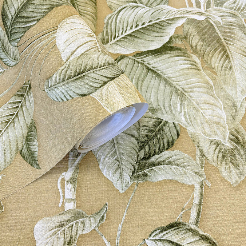 Boho 10.05m x 53cm Matte Wallpaper Roll, Yellow