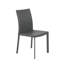 Ensemble de deux chaises d'appoint de salle à manger rembourrées en cuir grises-1664153028