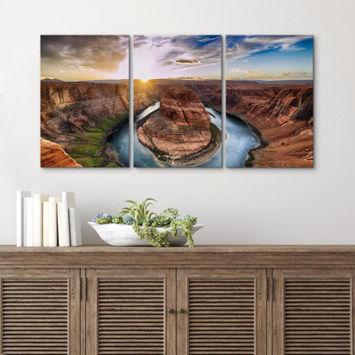 Nature Landscape Sunset at Horseshoe Bend, Colorado River, Grand Canyon National Park, Arizona USA - Photograph Print