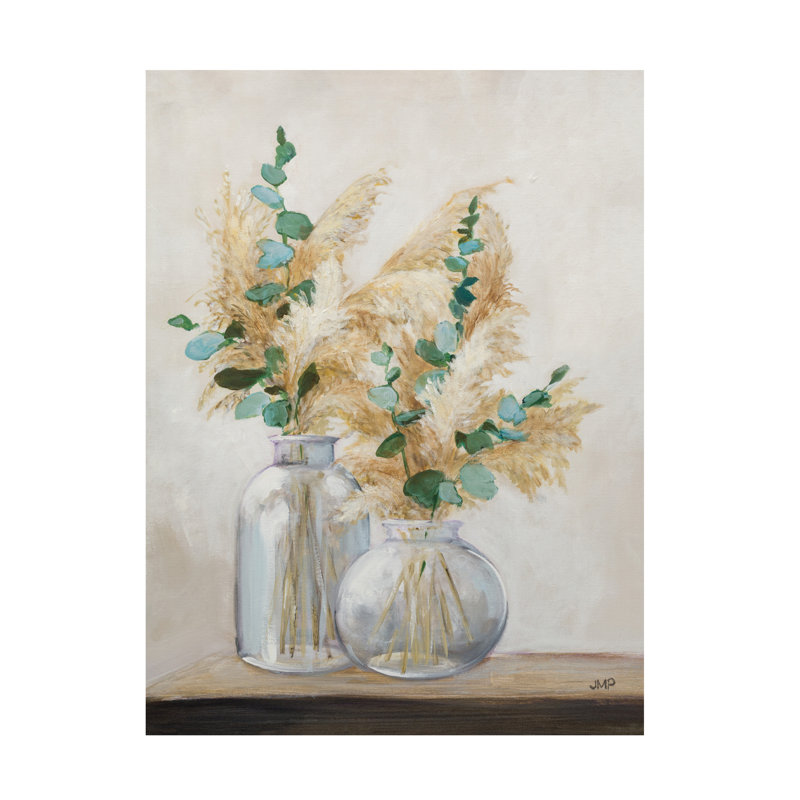 Œuvre sur toile, Julia Purinton, Pampa et Eucalpytus, H 19 po x l 14 po