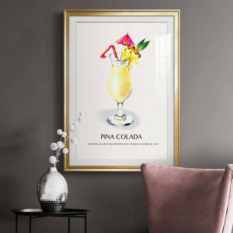Pina Colada - peinture encadrée, H 30,5 po x l 42,5 po x P 1,5 po, Or
