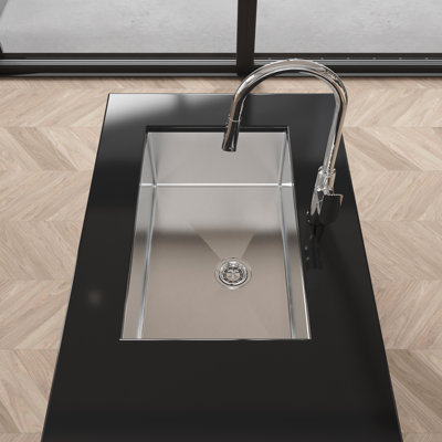30-Inch Drop-In Single Bowl Undermount Stainless Steel Kitchen Sink In Brushed Nickel With Drain And Hook