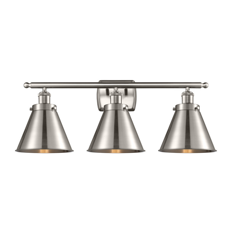 Éclairage pour salle de bain 3 lumières Donovan, DEL, Nickel satiné brossé