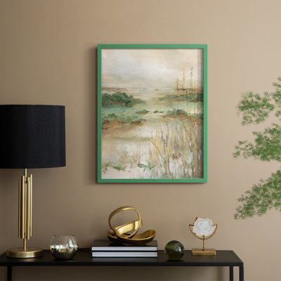 Sandy Seagrass Shores, reproduction encadrée - bois massif