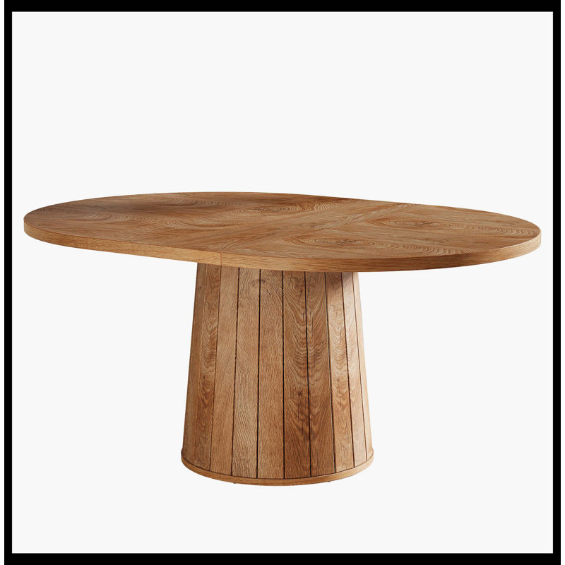 Table de réunion 55 po, table de conférence ovale en bois pour 6 personnes