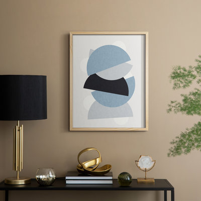 Shapely Blues I Framed Print - Solid Wood