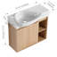 Meuble-lavabo mural 26 po avec lavabo en céramique blanche et porte à fermeture en douceur, emballage KD