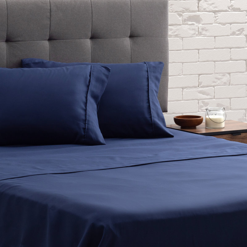 Microfiber Sheet Set, Queen, Navy