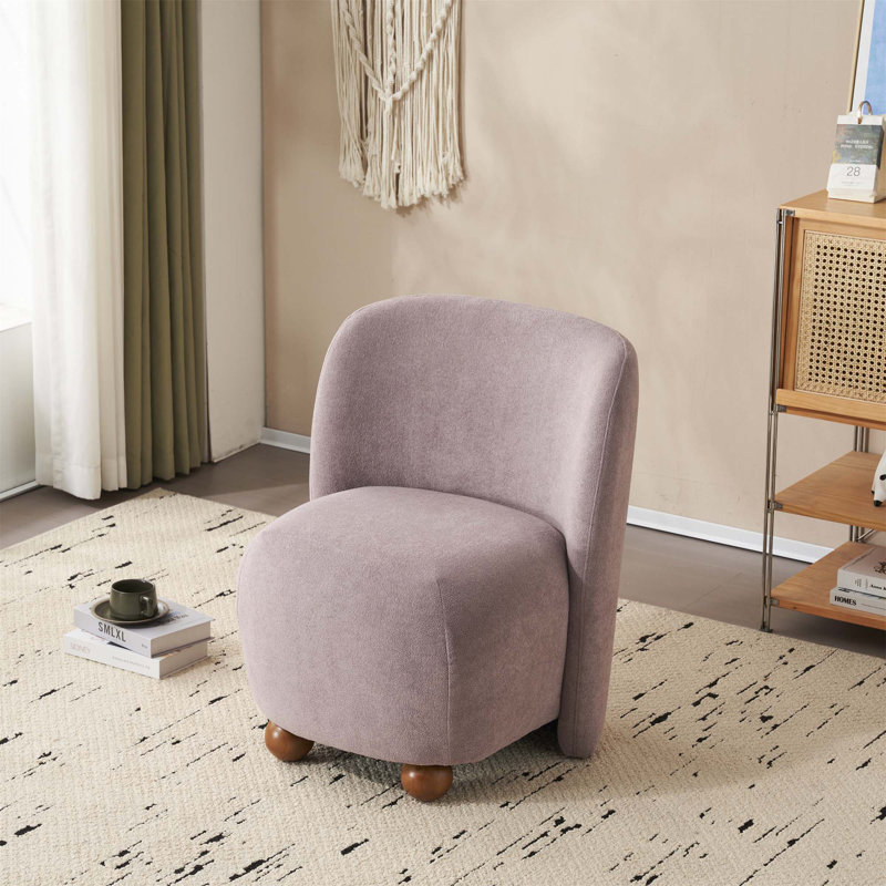 Chaise d'appoint moderne à dossier bas, Mauve
