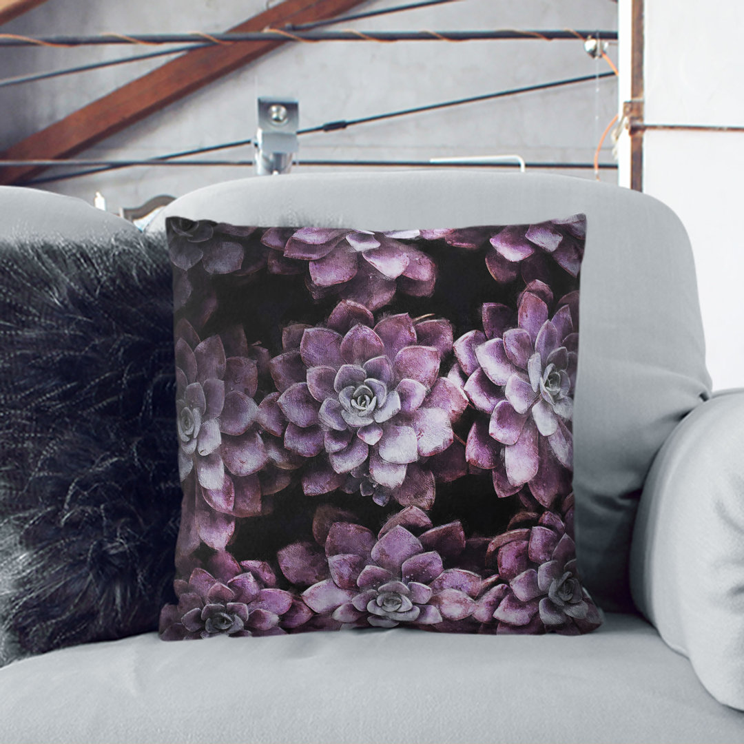 Pretty Succulent Plants Cushion with Filling