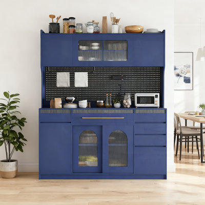 Large Coffee Bar Storage Cabinet with 6 Drawers and 5 Cabinets by Red Barrel Studio