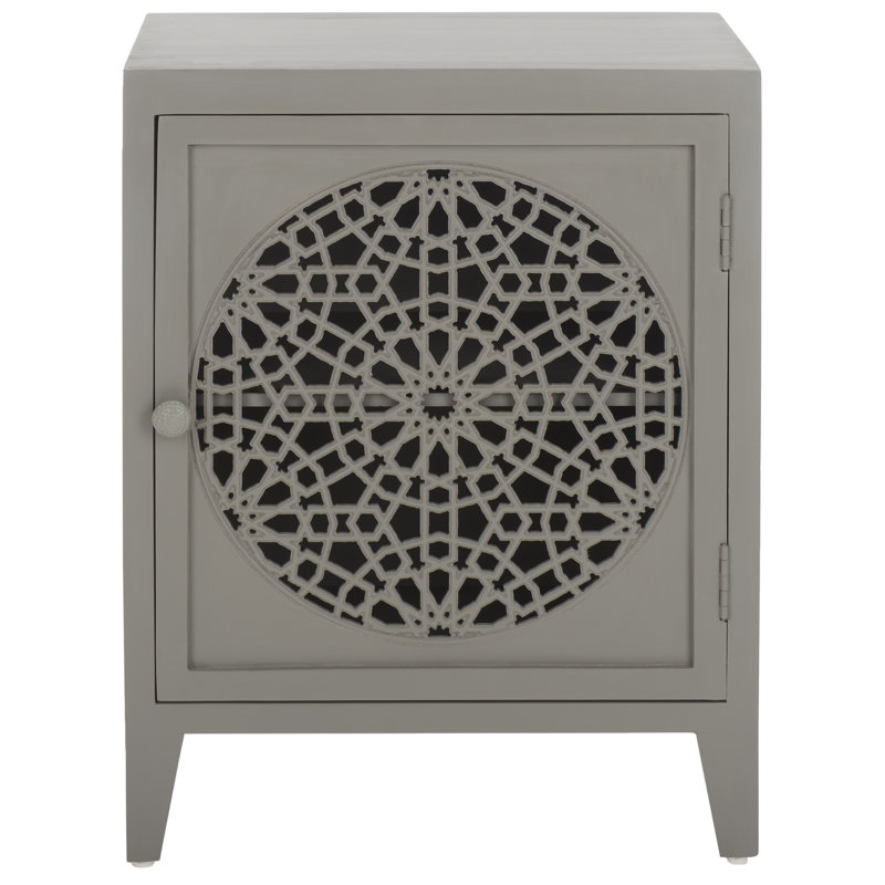 Table de chevet Toroka en gris, gris