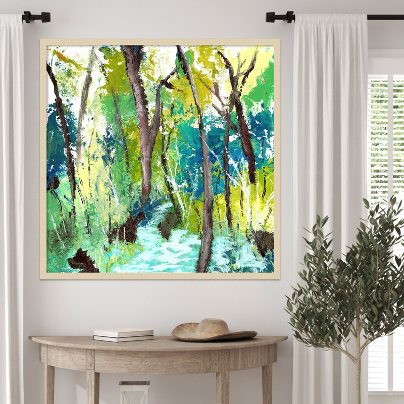 «Turquoise Forest» par Ikhlaas, impression sur bois encadrée, H 33 po x l 33 po