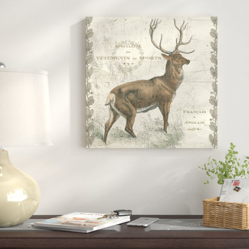 Elk, impression sur toile tendue Regal, H 12 po x l 12 po x P 1,5 po, Toile tendue, Pas de tapis