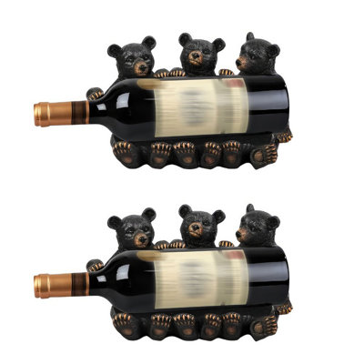 «2-PC Set» ICE ARMOR 9,5 po H 3 porte-bouteilles de vin avec porte-bouteille et sculpture