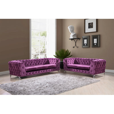Josefina 2 - Piece Velvet Living Room Set