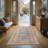 GLN Rugs Traditional Collection - Machine Washable Area Rug, Traditional Washable Rug, Non Slip Washable Rug, Low Pile Chenille Living Room Rug, Bedroom Rug, Kitchen Rug (Terra and Blue Rug)-1902671529