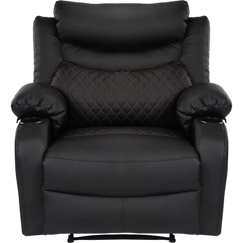 Fauteuil inclinable manuel standard de 36,43 po, Velours noir