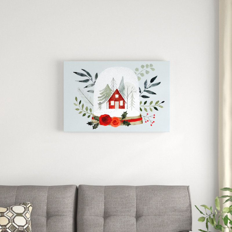 Snow Globe Village Collection A by Victoria Barnes - Graphic Art Print, 51cm H x 76cm W, Wrapped Canvas