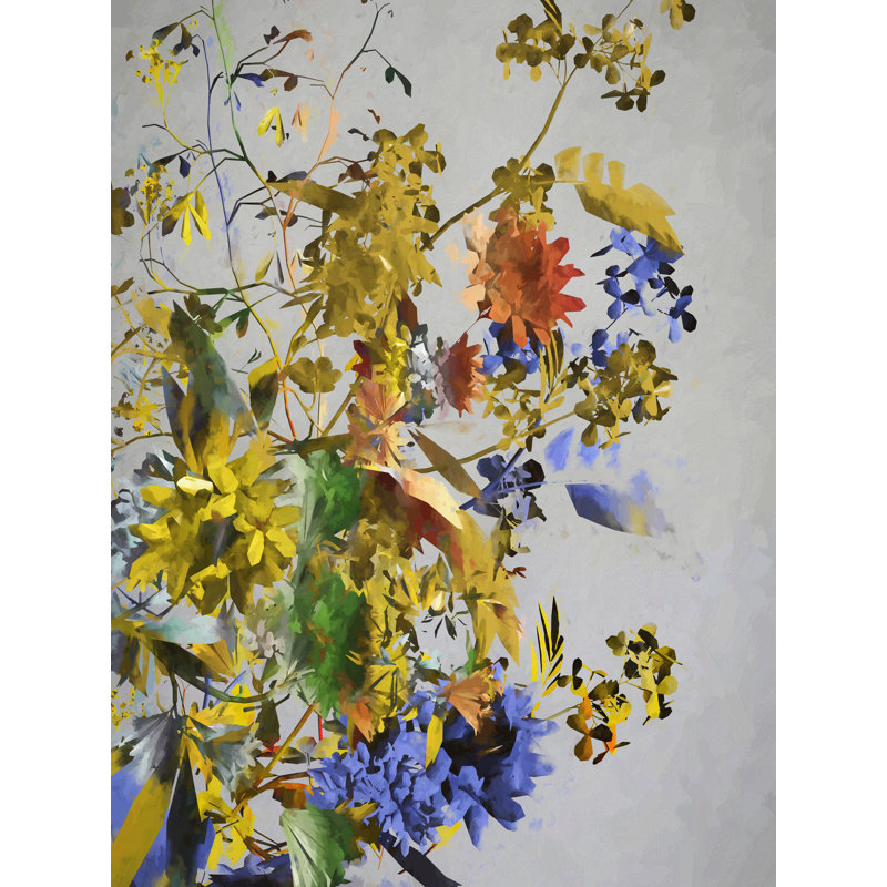 Classic Floral Print by Angel Estevez, Black Framed Paper, 21.2" H x 17.2" W
