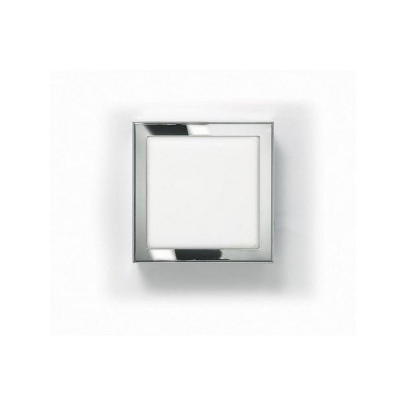 Flat Q Simple Square / Rectangle Flush Mount, Chrome, 3.13" H x 11.75" W x 11.75" D