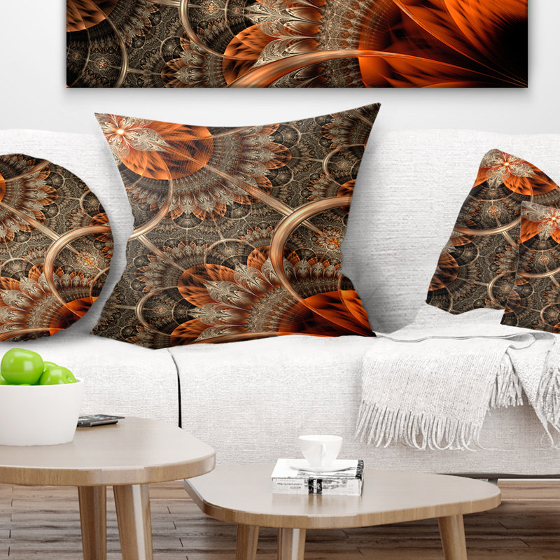 Coussin floral floral digital art, 16 po x 1 po, Coussin décoratif