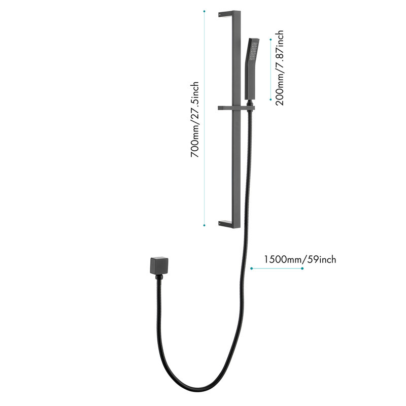 Handheld Shower With 28-Inch Slide Bar And 59-Inch Hose, Matte Black Bathroom Nucleus, Adjustable Head, Vigorous Water Flow, Nozzles, Rust- Stainless Steel Element, Powerful Jet,