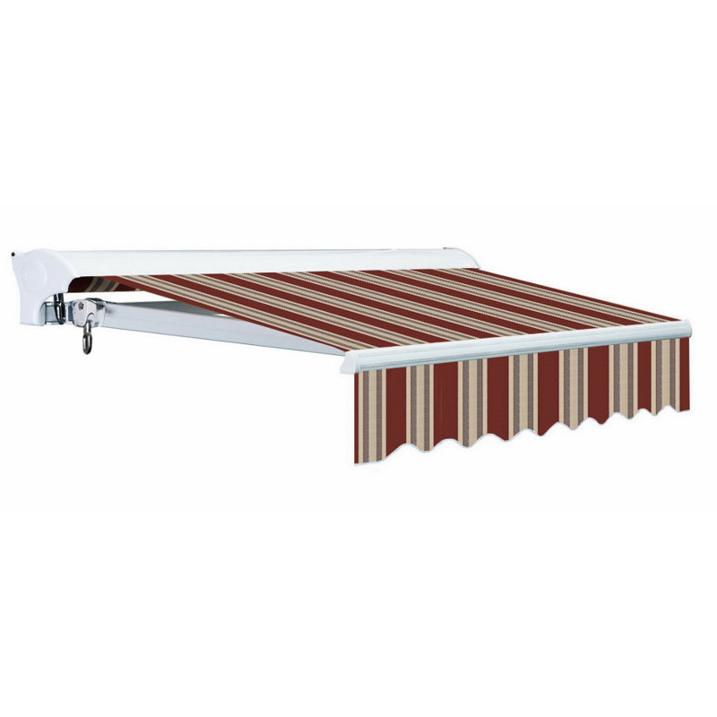 Auvent rétractable manuel pour terrasse 8 pi x 6 pi Advaning, H 10,5 pi x l 8,2 pi x P 6,5 pi
