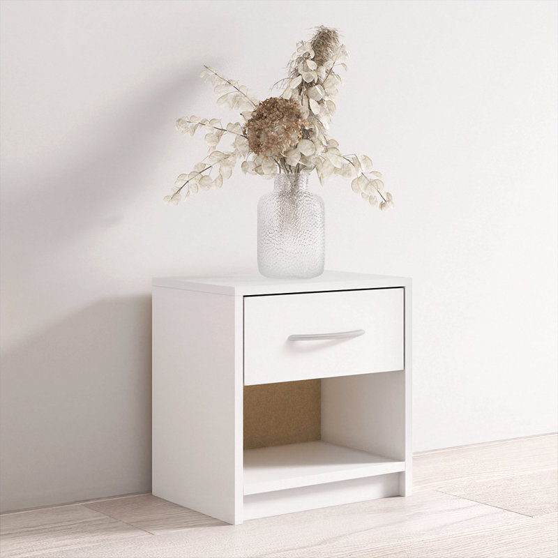 Vivette 15.2" Nightstand with Matte Finish, White