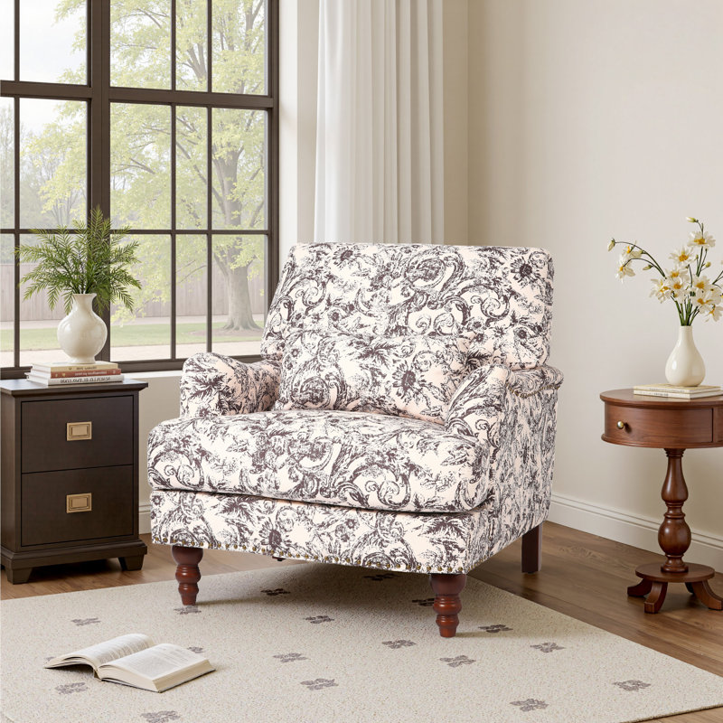 Fauteuil rembourré, Chenille rococo prune